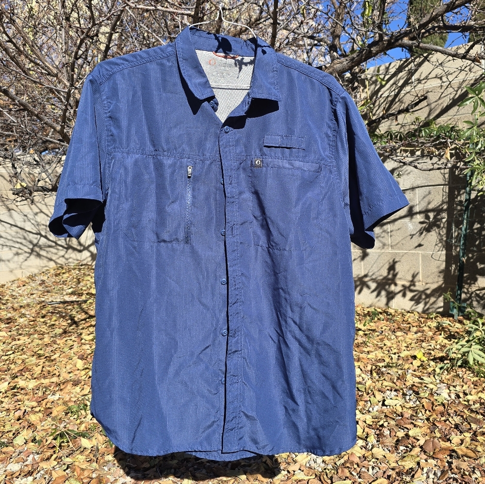 Men's Blue Casual Button Down Shirt